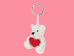 GS7383 - BE - white bear (9cm) - w - keychain