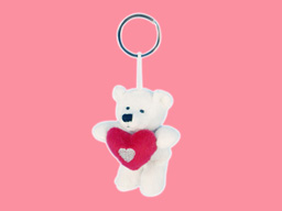 GS7712 - BE - white bear (8cm) - w - keychain