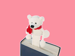 GS7405 - BE - white bear (17cm) - bookmark