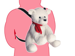 GS7406 - BE - white bear (34cm) - backpack