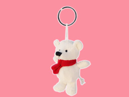 GS7390 - BE - white bear (9cm) - w - keychain 