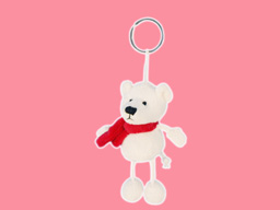 GS7394 - K - BE - white bear  (10cm) - w - keychain