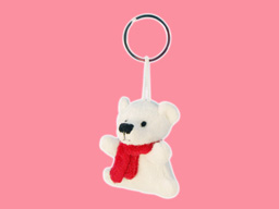 GS8097 - BE - white bear (7cm) - w - keychain