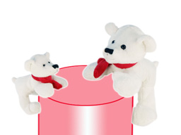 GS7395 - BE - white bear (15-30cm)  - w - magnet
