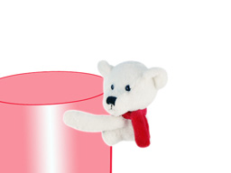 GS8067 - SM - BE - white bear (10cm) - w - magnet