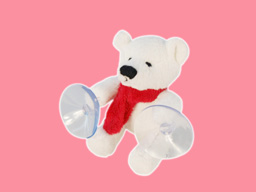 GS7489 - BE - white bear  (9cm)  - suction cup
