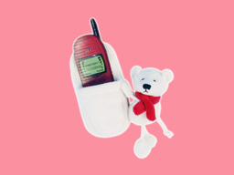 GS7388 - BE - white bear (14cm) - mobile holder