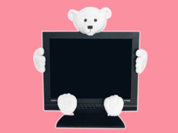 GS7417 - BE - white bear (5 pcs set – monitor decoration)